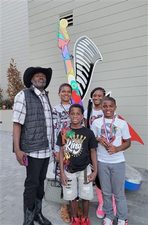 Award winner and family